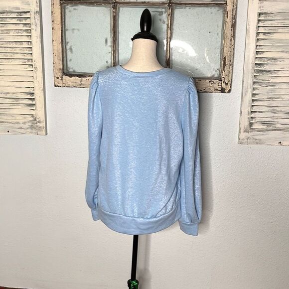 INC International Concepts Womens Sweater Sparkle Silver Blue Size Large NWT - Picture 6 of 11